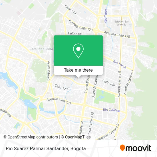 Río Suarez Palmar Santander map