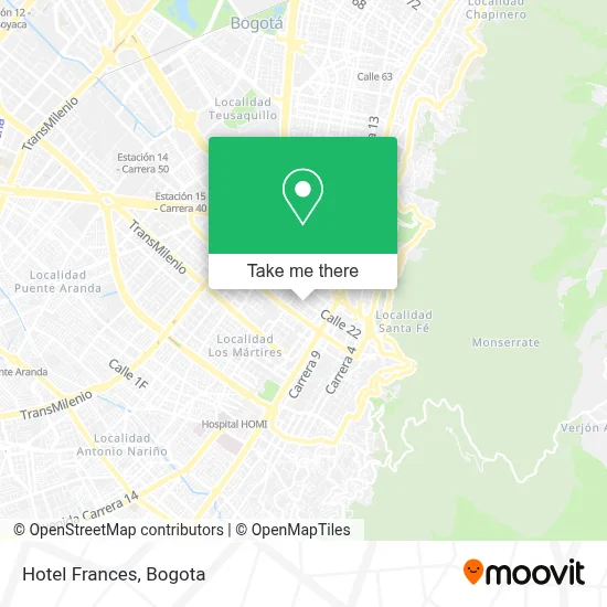 Hotel Frances map