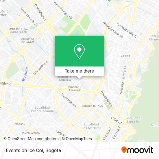 Events on Ice Col map
