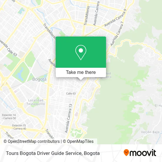 Tours Bogota Driver Guide Service map