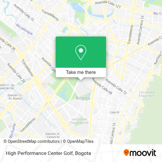 High Performance Center Golf map