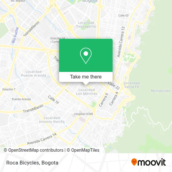 Roca Bicycles map
