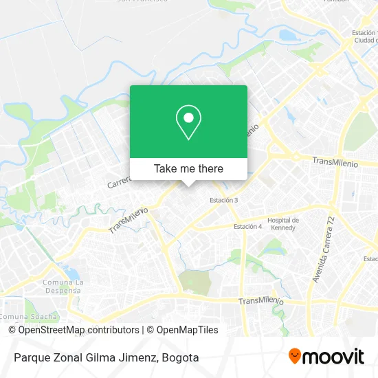 Parque Zonal Gilma Jimenz map