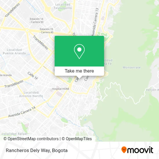 Rancheros Dely Way map