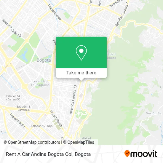 Rent A Car Andina Bogota Col map