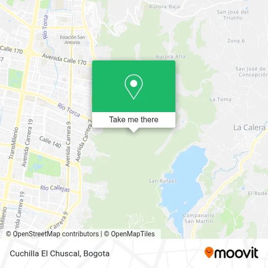 Cuchilla El Chuscal map
