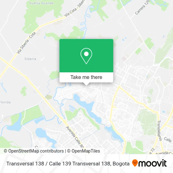 Mapa de Transversal 138 / Calle 139 Transversal 138