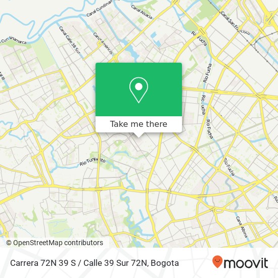 Mapa de Carrera 72N 39 S / Calle 39 Sur 72N