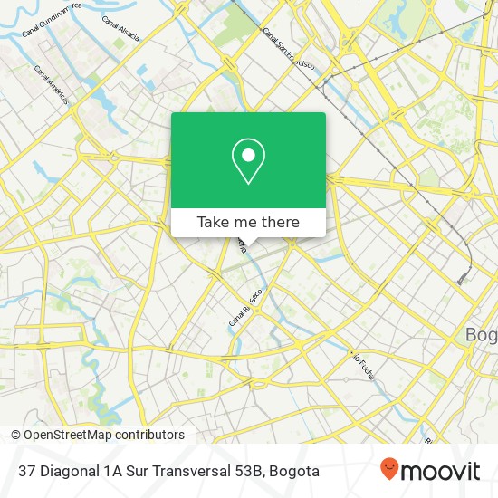 Mapa de 37 Diagonal 1A Sur Transversal 53B