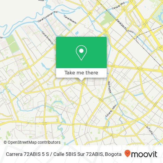 Mapa de Carrera 72ABIS 5 S / Calle 5BIS Sur 72ABIS