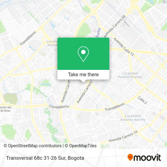 Mapa de Transversal 68c 31-26 Sur