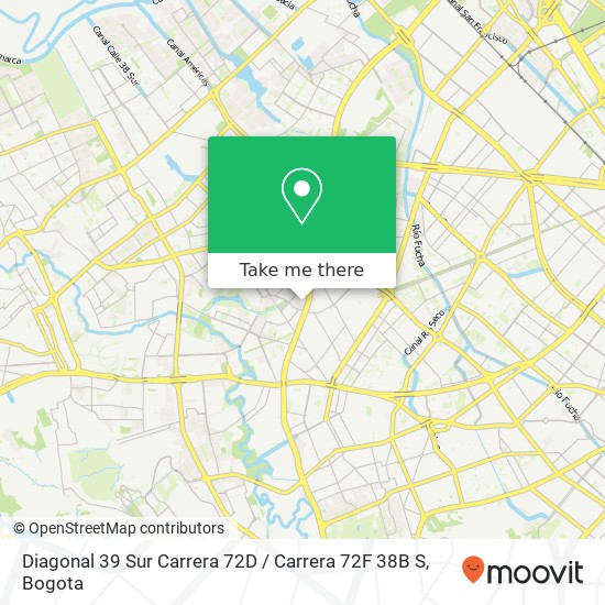Mapa de Diagonal 39 Sur Carrera 72D / Carrera 72F 38B S