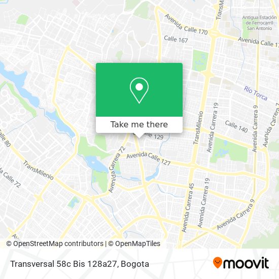 Mapa de Transversal 58c Bis 128a27