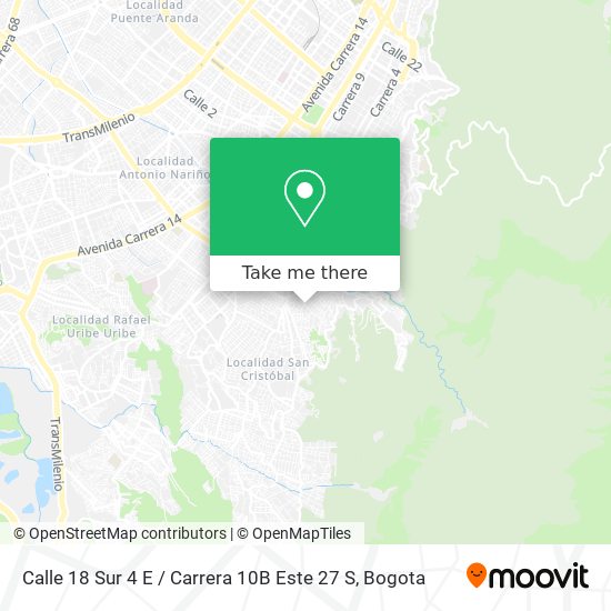 Calle 18 Sur 4 E / Carrera 10B Este 27 S map