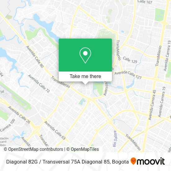 Mapa de Diagonal 82G / Transversal 75A Diagonal 85
