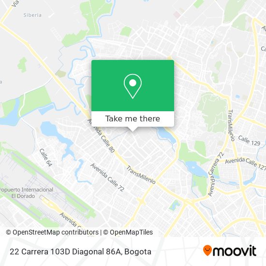 22 Carrera 103D Diagonal 86A map