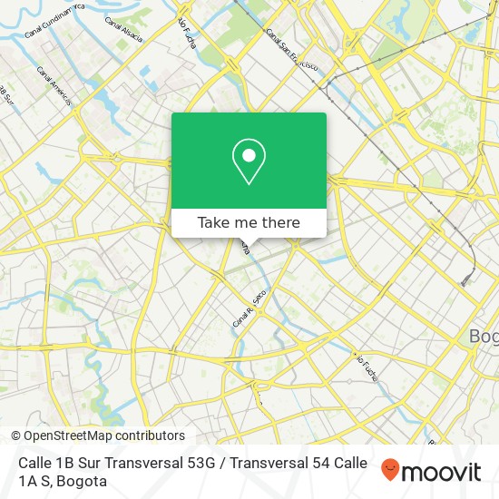 Mapa de Calle 1B Sur Transversal 53G / Transversal 54 Calle 1A S