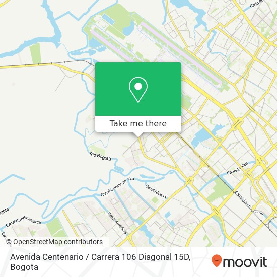 Avenida Centenario / Carrera 106 Diagonal 15D map