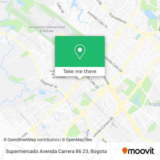 Mapa de Supermercado Avenida Carrera 86 23