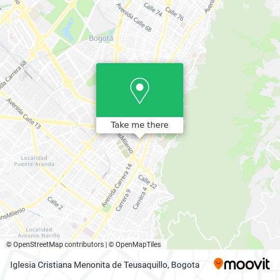 Iglesia Cristiana Menonita de Teusaquillo map