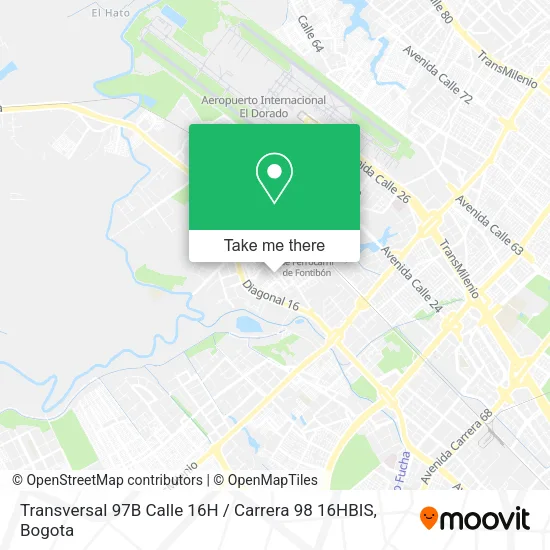 Mapa de Transversal 97B Calle 16H / Carrera 98 16HBIS