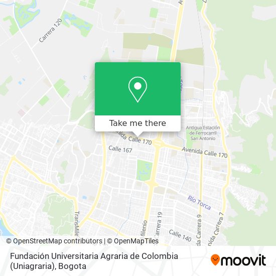 Fundación Universitaria Agraria de Colombia (Uniagraria) map