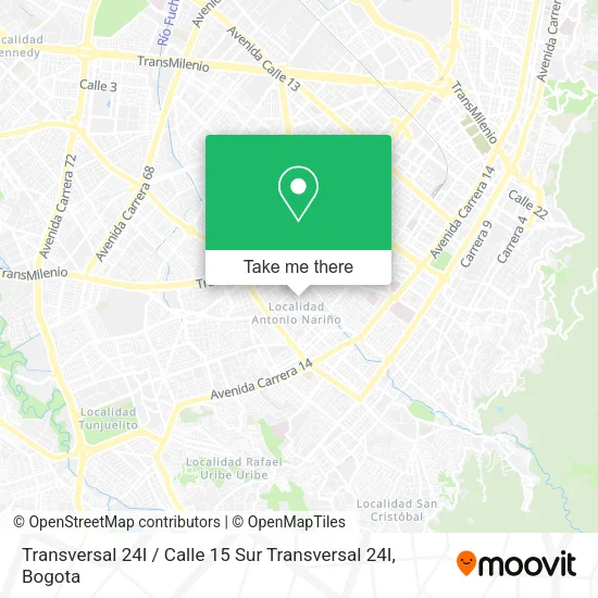 Mapa de Transversal 24I / Calle 15 Sur Transversal 24I
