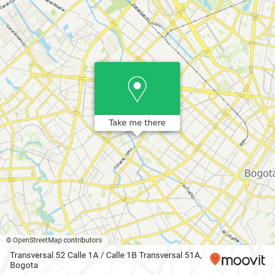 Transversal 52 Calle 1A / Calle 1B Transversal 51A map