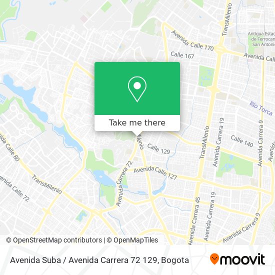 Mapa de Avenida Suba / Avenida Carrera 72 129