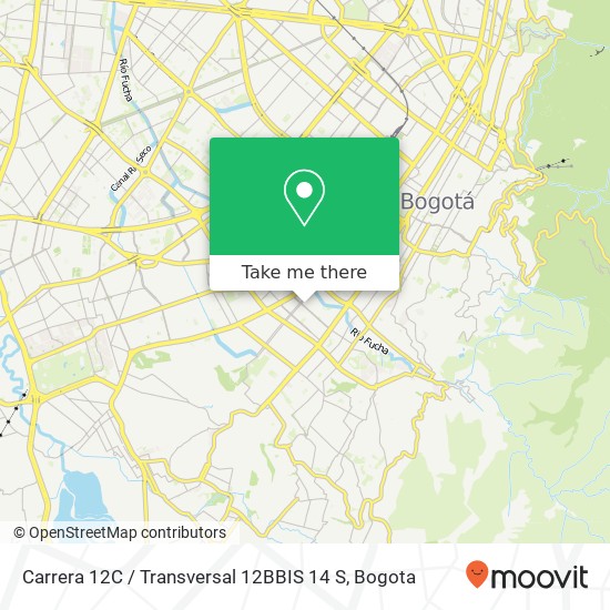 Mapa de Carrera 12C / Transversal 12BBIS 14 S