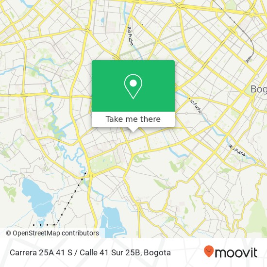 Mapa de Carrera 25A 41 S / Calle 41 Sur 25B