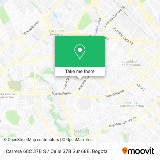Mapa de Carrera 68C 37B S / Calle 37B Sur 68B