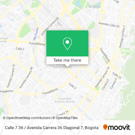 Mapa de Calle 7 36 / Avenida Carrera 36 Diagonal 7