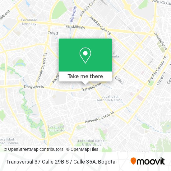 Transversal 37 Calle 29B S / Calle 35A map