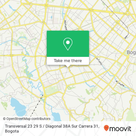 Transversal 23 29 S / Diagonal 38A Sur Carrera 31 map