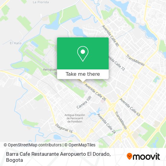 Barra Cafe Restaurante Aeropuerto El Dorado map