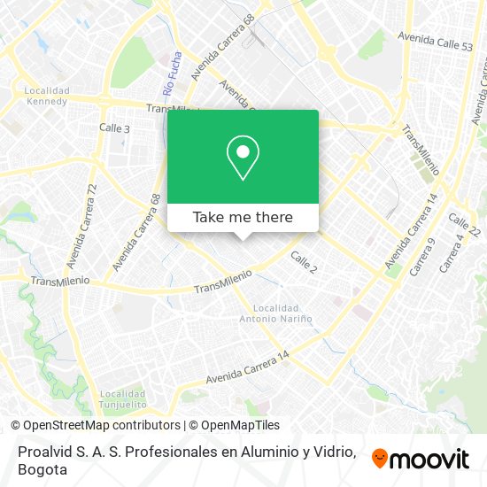 Proalvid S. A. S. Profesionales en Aluminio y Vidrio map