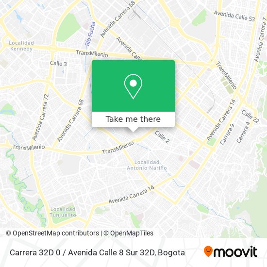 Mapa de Carrera 32D 0 / Avenida Calle 8 Sur 32D