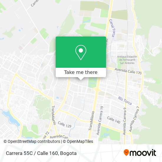 Mapa de Carrera 55C / Calle 160