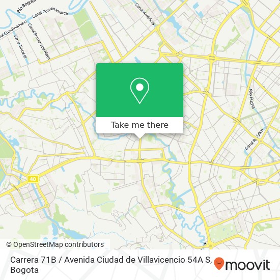 Carrera 71B / Avenida Ciudad de Villavicencio 54A S map