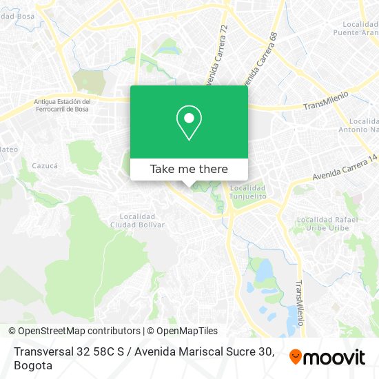 Mapa de Transversal 32 58C S / Avenida Mariscal Sucre 30
