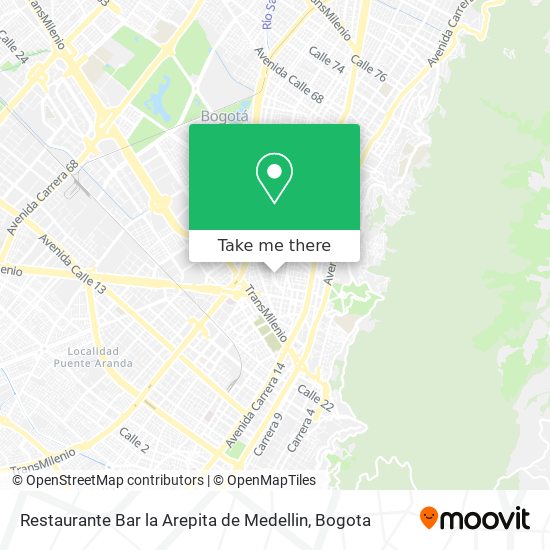 Restaurante Bar la Arepita de Medellin map