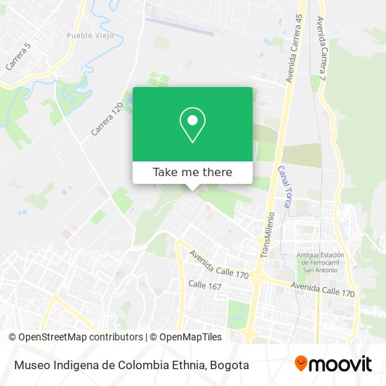 Mapa de Museo Indigena de Colombia Ethnia