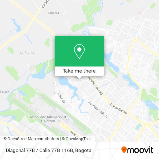 Diagonal 77B / Calle 77B 116B map
