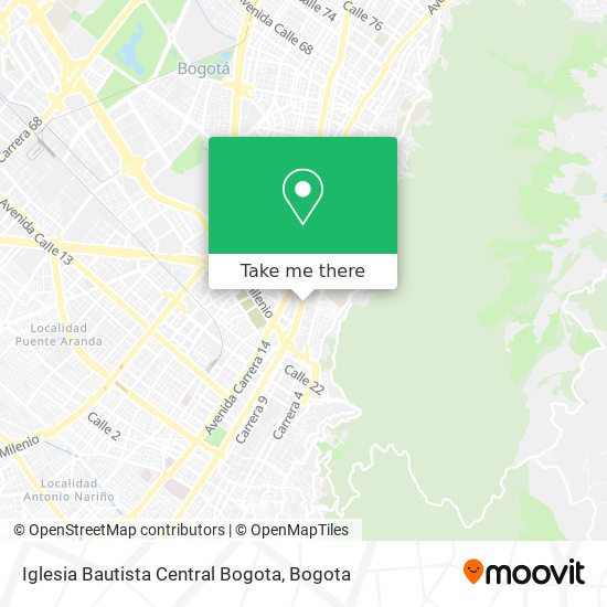 How to get to Iglesia Bautista Central Bogota in Santa Fe by SITP or  Transmilenio?