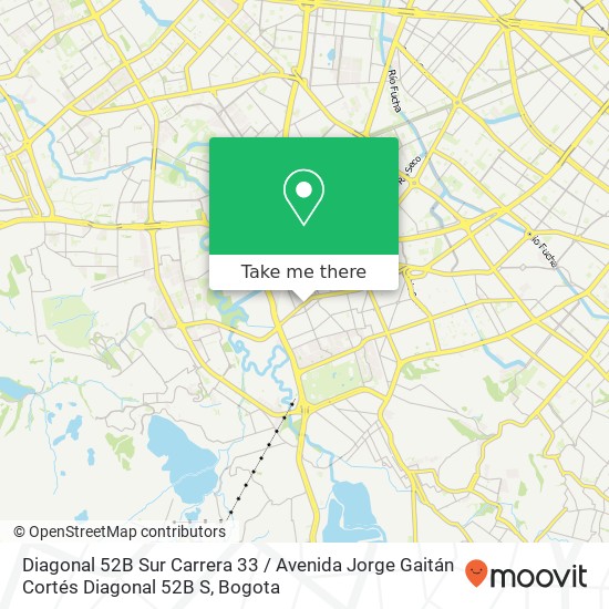 Mapa de Diagonal 52B Sur Carrera 33 / Avenida Jorge Gaitán Cortés Diagonal 52B S