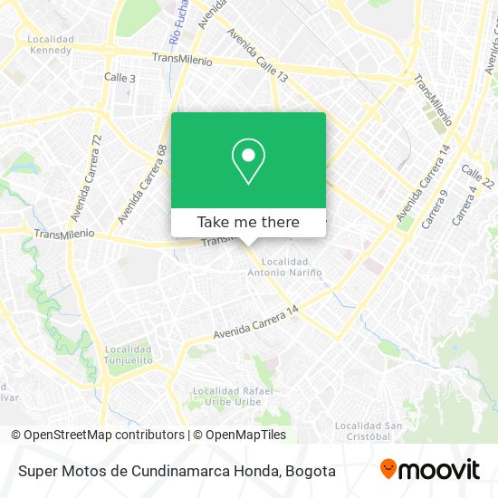 Super Motos de Cundinamarca Honda map