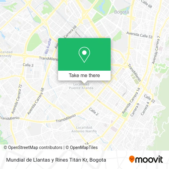 Mapa de Mundial de Llantas y Rines Titán Kr
