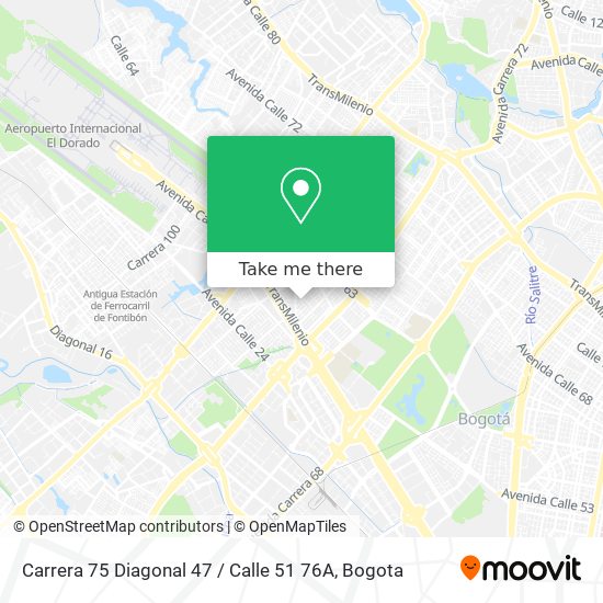 Carrera 75 Diagonal 47 / Calle 51 76A map