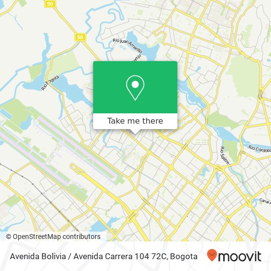 Avenida Bolivia / Avenida Carrera 104 72C map